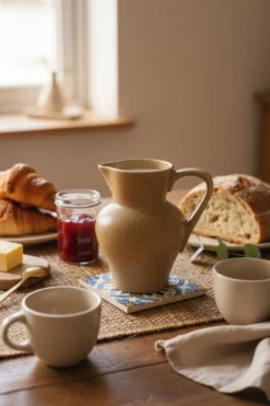 Petit Pot à Lait en Grès Moucheté