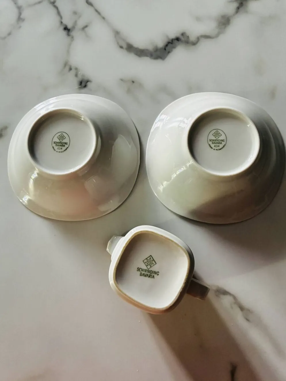 Petit pot à lait et coupelles porcelaine Schirnding Bavaria