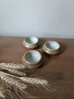 3 petits beurriers individuels grès, 1970