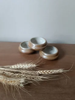 3 petits beurriers individuels grès, 1970