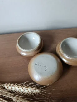 3 petits beurriers individuels grès, 1970