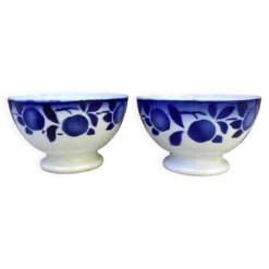 Petits bols anciens Badonviller décor bleu cobalt