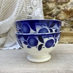 Petits bols anciens Badonviller décor bleu cobalt