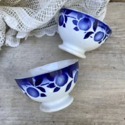 Petits bols anciens Badonviller décor bleu cobalt