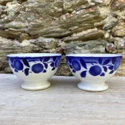 Petits bols anciens Badonviller décor bleu cobalt
