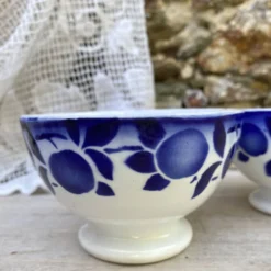 Petits bols anciens Badonviller décor bleu cobalt