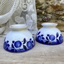 Petits bols anciens Badonviller décor bleu cobalt
