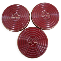 3 petits dessous de plats ou verres canards vintage bordeaux et liseré doré