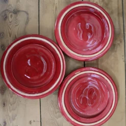 3 petits dessous de plats ou verres canards vintage bordeaux et liseré doré