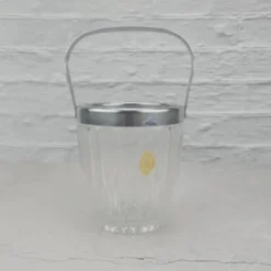 Petit seau à glaçons en cristal transparent Demeyere et anse en inox