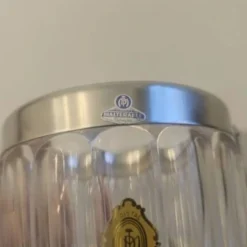 Petit seau à glaçons en cristal transparent Demeyere et anse en inox