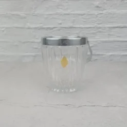 Petit seau à glaçons en cristal transparent Demeyere et anse en inox