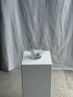 Petit seau à glaçons en verre avec sa louche H13,5