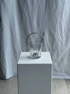 Petit seau à glaçons en verre avec sa louche H13,5