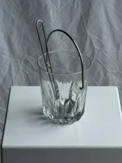 Petit seau à glaçons en verre avec sa louche H13,5