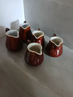 5 petits pots à lait/ crème de bistrot