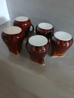5 petits pots à lait/ crème de bistrot