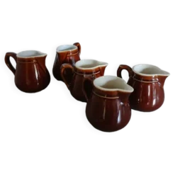 5 petits pots à lait/ crème de bistrot