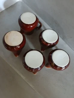 5 petits pots à lait/ crème de bistrot