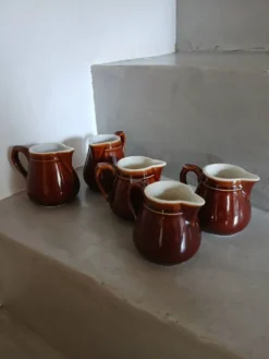 5 petits pots à lait/ crème de bistrot
