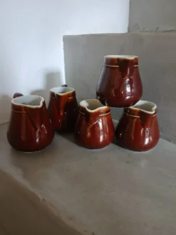 5 petits pots à lait/ crème de bistrot