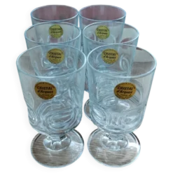 6 petits verres en cristal trempé d'environ 10 cl