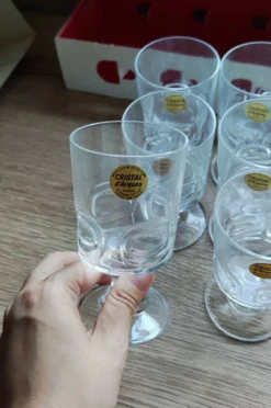 6 petits verres en cristal trempé d'environ 10 cl