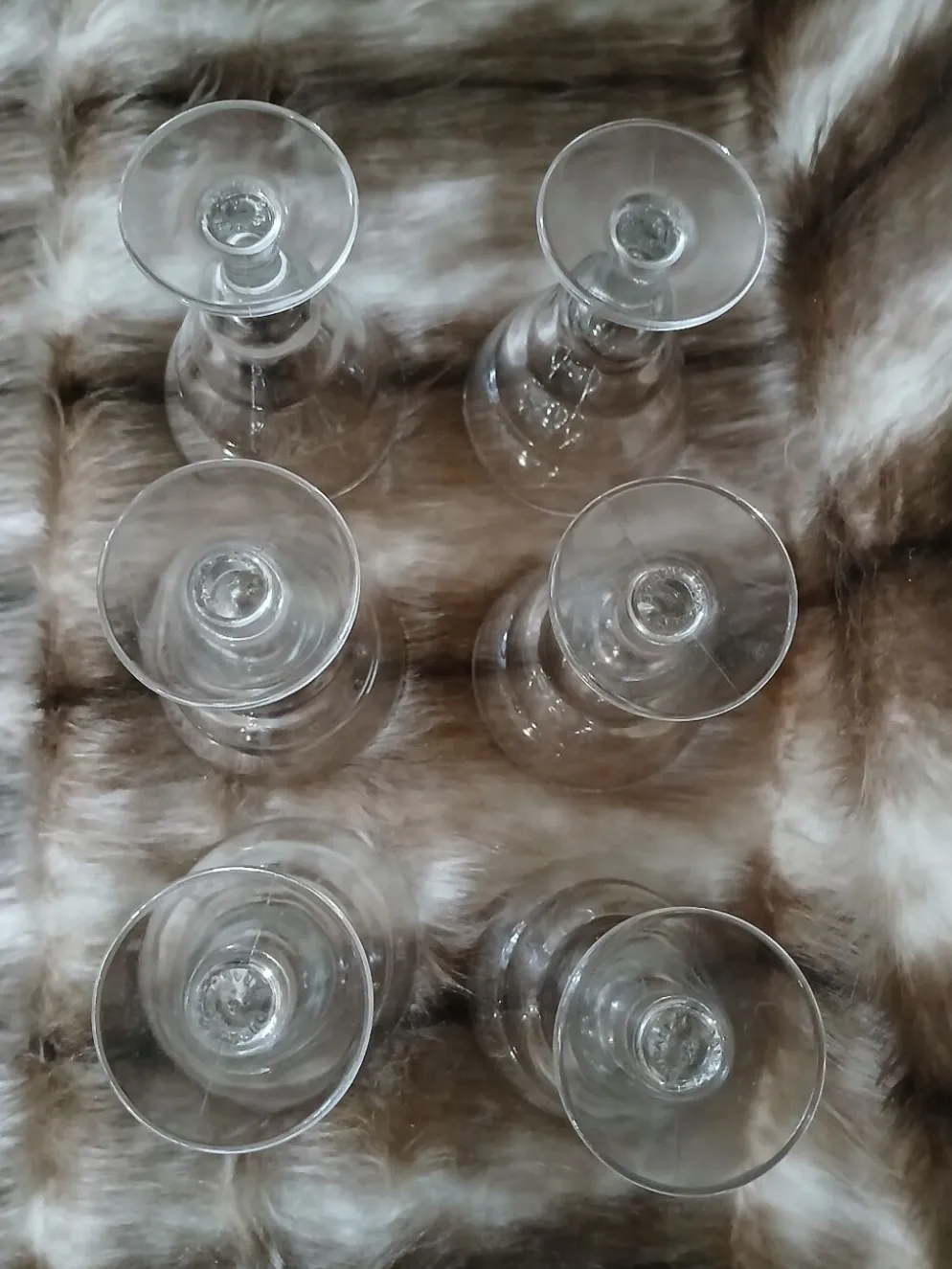 6 petits verres à pieds vintages Duralex