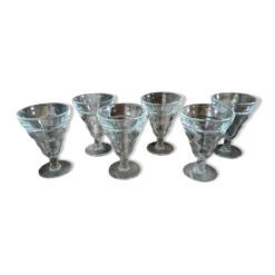 6 petits verres à pieds vintages Duralex