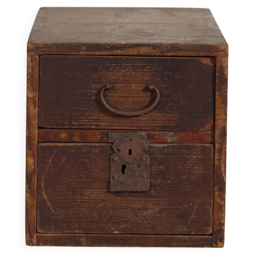 Petit tansu japonais ancien – Période Meiji/Taishō (circa 1880–1920)