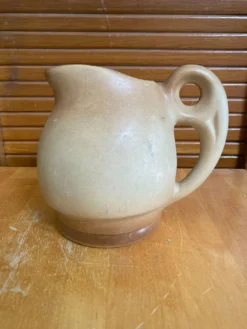 Pichet Ancien Céramique Beige Années 60 France Vintage #E338