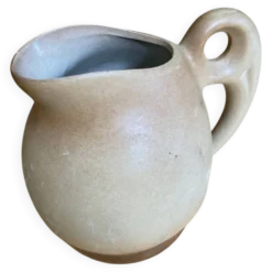 Pichet Ancien Céramique Beige Années 60 France Vintage #E338