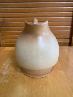 Pichet Ancien Céramique Beige Années 60 France Vintage #E338