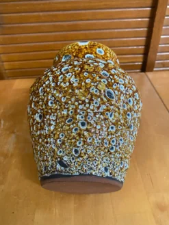 Pichet ancien cyclope style charles cart céramique fat lava jaune vint