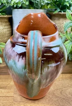 Pichet ancien en céramique émaillée – décor flammé