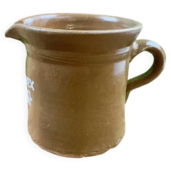 Pichet ancien en grès Troinex 1er Aout décor rustique vintage