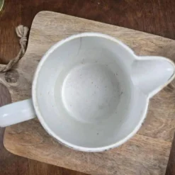 Pichet ancien Moulin des Loups à carreaux verts – Broc vase déco campagne
