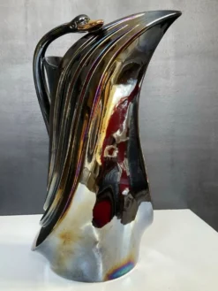 Pichet Bassano Italy en céramique irisée des années 70