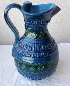 Pichet bleu en céramique Aldo Londi
