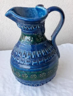 Pichet bleu en céramique Aldo Londi