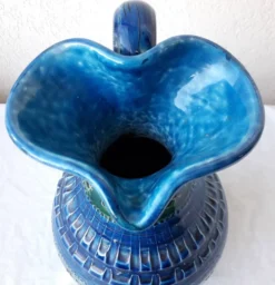 Pichet bleu en céramique Aldo Londi