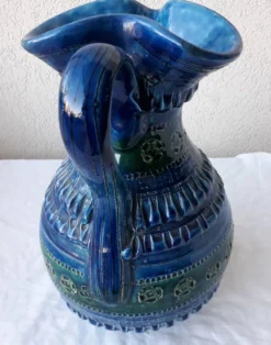 Pichet bleu en céramique Aldo Londi