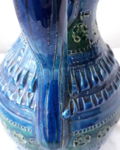 Pichet bleu en céramique Aldo Londi