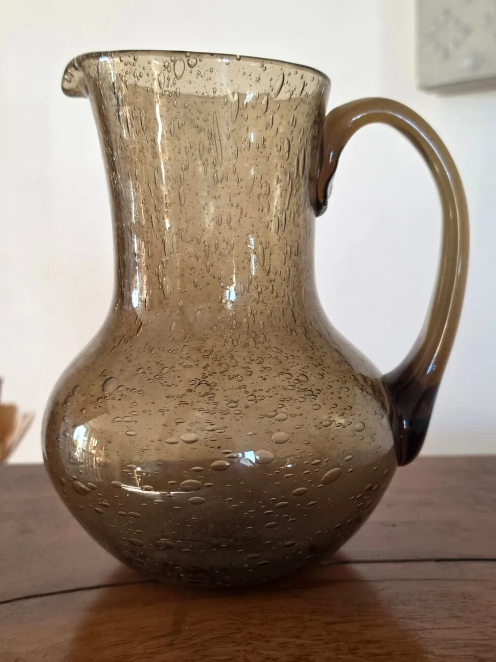 Pichet carafe verre bulle biot vintage