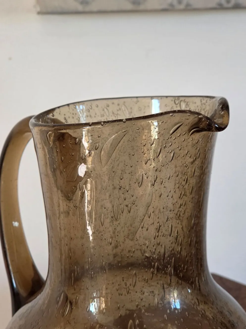 Pichet carafe verre bulle biot vintage