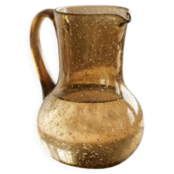 Pichet carafe verre bulle biot vintage