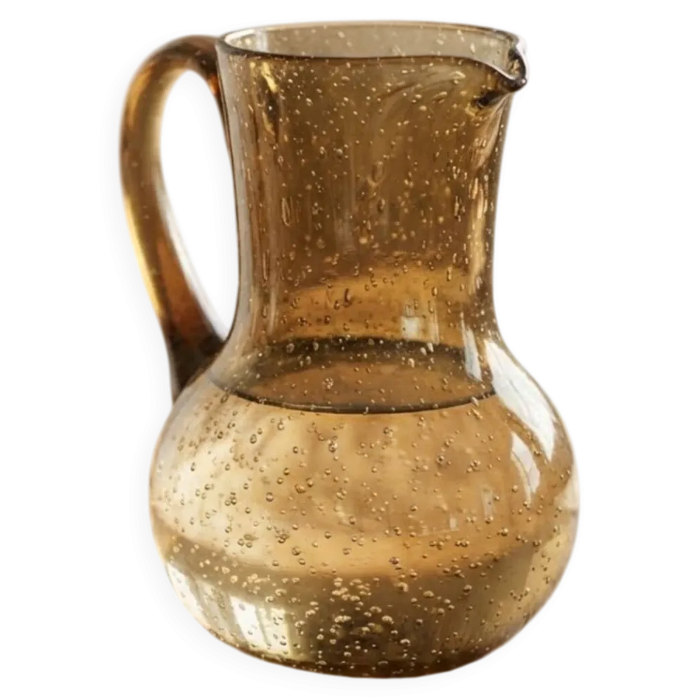 Pichet carafe verre bulle biot vintage