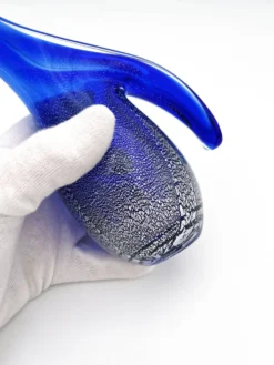 Pichet Colibri Signé Allan Scharff Holmegaard Bleu Feuille Argent 27cm