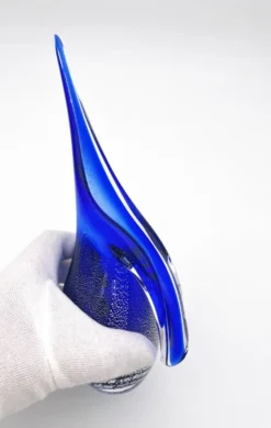 Pichet Colibri Signé Allan Scharff Holmegaard Bleu Feuille Argent 27cm