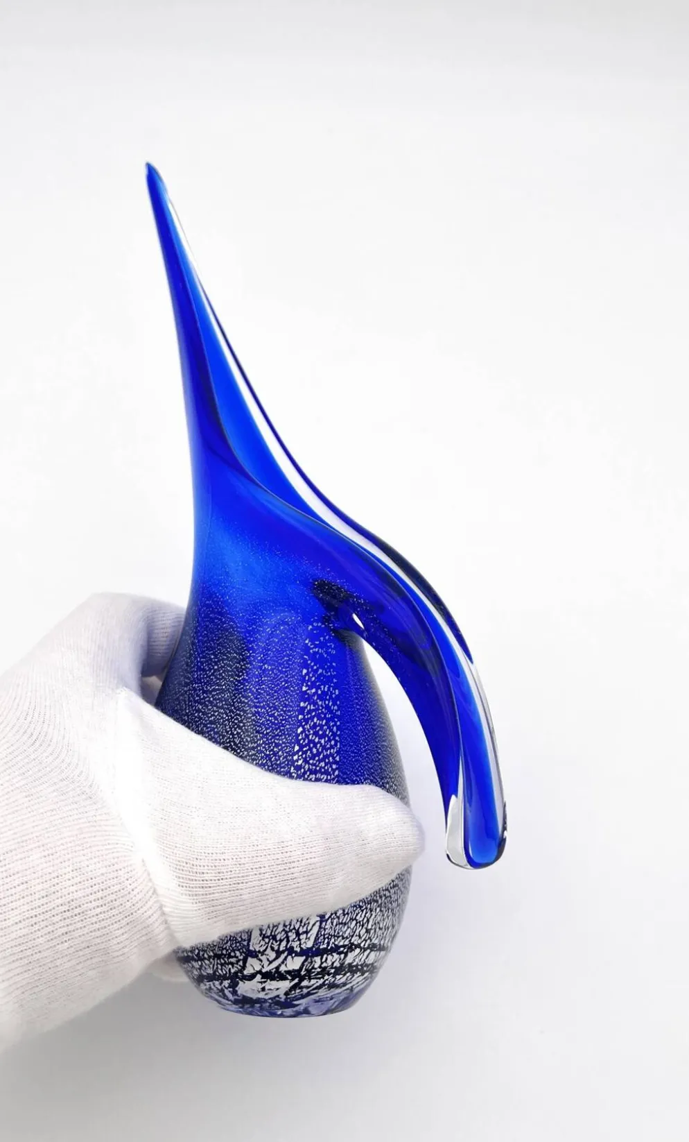 Pichet Colibri Signé Allan Scharff Holmegaard Bleu Feuille Argent 27cm